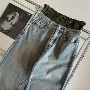Balenciaga Green and Blue Straight Leg Jeans
